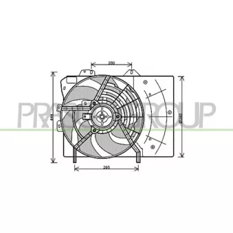 Ventilateur, refroidissement du moteur PRASCO CI304F003 pour PEUGEOT 207 1.6 HDI - 90cv