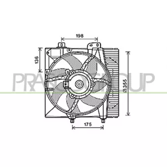 Ventilateur, refroidissement du moteur PRASCO CI304F004 pour PEUGEOT 207 1.6 HDi - 90cv