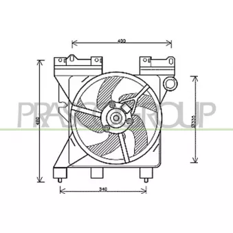 Ventilateur, refroidissement du moteur PRASCO CI715F005 pour PEUGEOT PARTNER 1.6 - 109cv