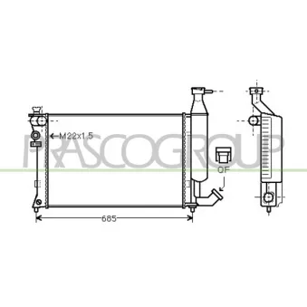 Radiateur, refroidissement du moteur PRASCO CI915R003 pour PEUGEOT PARTNER 1.8 - 90cv