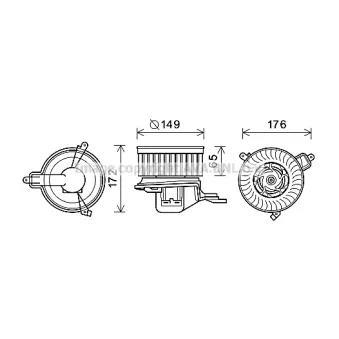 PRASCO CN8291 - Moteur électrique, pulseur d'air habitacle