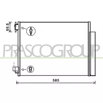 Condenseur, climatisation PRASCO DA226C001 pour RENAULT CLIO 1.2 16V - 73cv