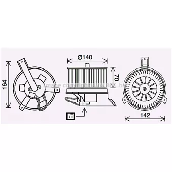 PRASCO DN8434 - Moteur électrique, pulseur d'air habitacle