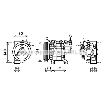 PRASCO DNK345 - Compresseur, climatisation