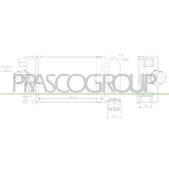 Intercooler, échangeur PRASCO DS016N001 pour DAF LF 55 0.9 TCe 90 - 90cv