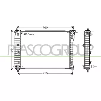 Radiateur, refroidissement du moteur PRASCO DW720R004