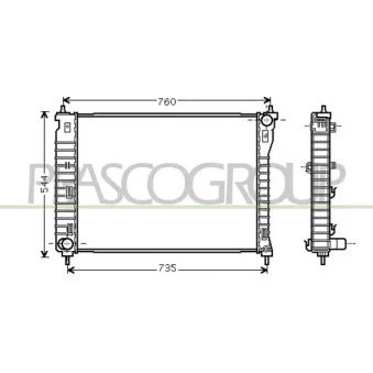 Radiateur, refroidissement du moteur PRASCO DW722R001