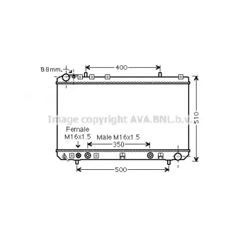 Radiateur, refroidissement du moteur PRASCO [DWA2138]