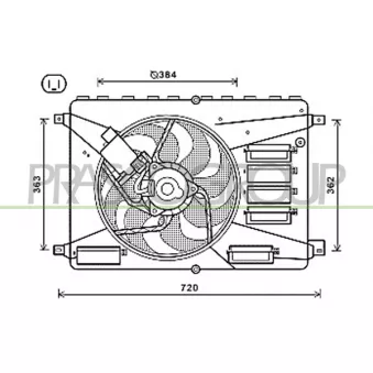 Ventilateur, refroidissement du moteur PRASCO FD079F002 pour FORD MONDEO 1.6 TDCi - 115cv