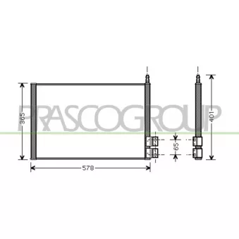 Condenseur, climatisation PRASCO FD340C001 pour FORD FIESTA 1.3 - 69cv