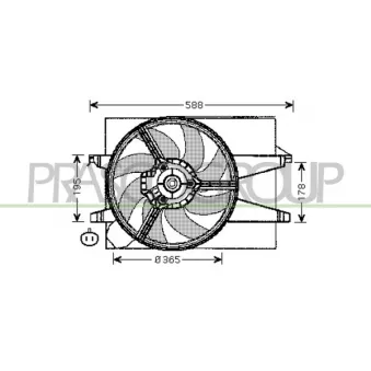 Ventilateur, refroidissement du moteur PRASCO FD340F002 pour FORD FIESTA 1.3 - 60cv