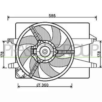 Ventilateur, refroidissement du moteur PRASCO FD340F005 pour FORD FIESTA 1.6 TDCi - 90cv
