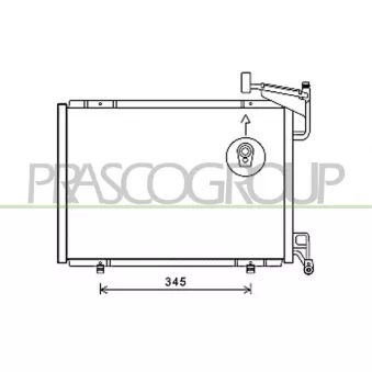 Condenseur, climatisation PRASCO FD344C005 pour FORD FIESTA 1.0 EcoBoost - 100cv