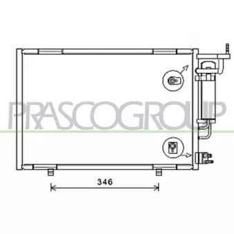 Condenseur, climatisation PRASCO FD346C001 pour FORD FIESTA 1.6 Ti - 105cv