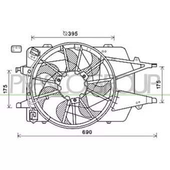 Ventilateur, refroidissement du moteur PRASCO FD422F004 pour FORD FOCUS 1.8 16V - 115cv