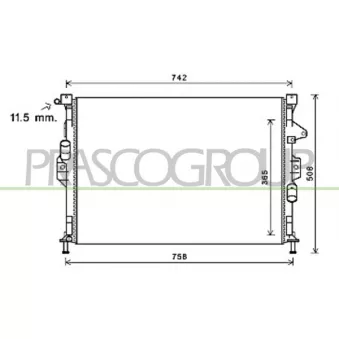 Radiateur, refroidissement du moteur PRASCO OEM 1635004