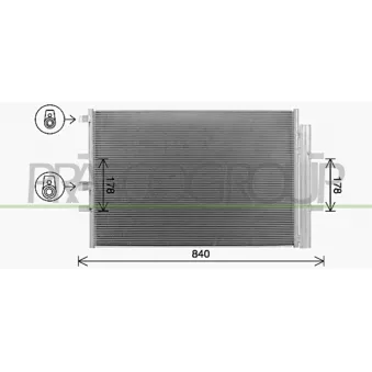 Condenseur, climatisation PRASCO FD912C002 pour FORD TRANSIT 2.2 TDCi [RWD] - 155cv