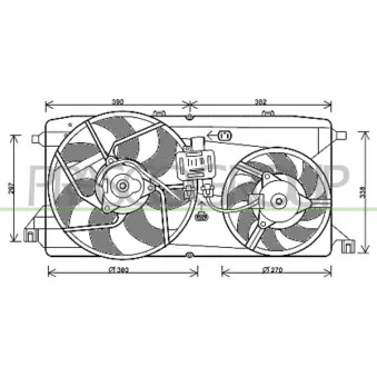Ventilateur, refroidissement du moteur PRASCO FD912F001 pour FORD TRANSIT 2.3 16V LPG [RWD] - 145cv