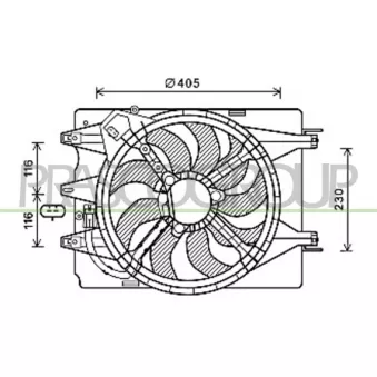 Ventilateur, refroidissement du moteur PRASCO FT040F003