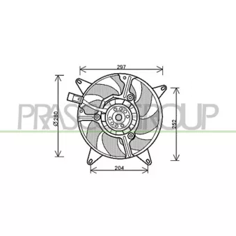 Ventilateur, refroidissement du moteur PRASCO FT121F003