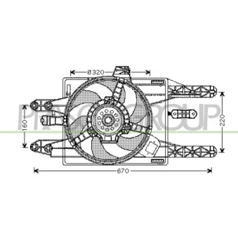 Ventilateur, refroidissement du moteur PRASCO OEM 46550712