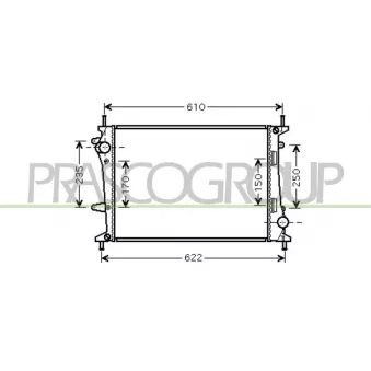 Radiateur, refroidissement du moteur PRASCO FT717R002 pour FIAT MULTIPLA 1.9 JTD 115 - 115cv