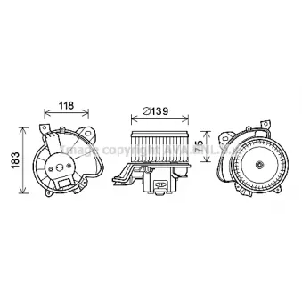 PRASCO FT8431 - Moteur électrique, pulseur d'air habitacle