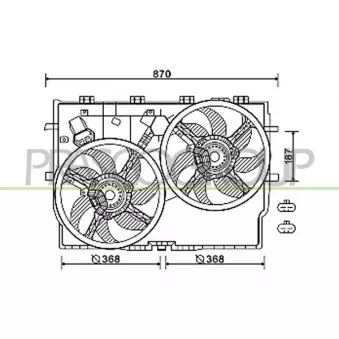Ventilateur, refroidissement du moteur PRASCO OEM 1362916080