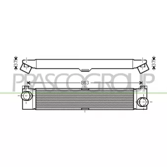 Intercooler, échangeur PRASCO OEM 1340763080