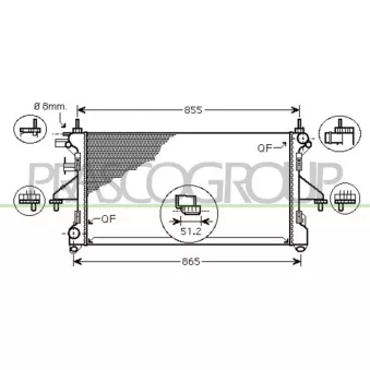 Radiateur, refroidissement du moteur PRASCO OEM 1366650080