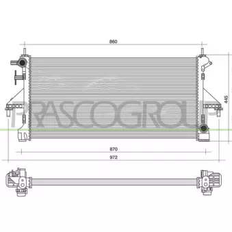Radiateur, refroidissement du moteur PRASCO FT930R009 pour FIAT DUCATO 2.0 D 115 Multijet - 116cv