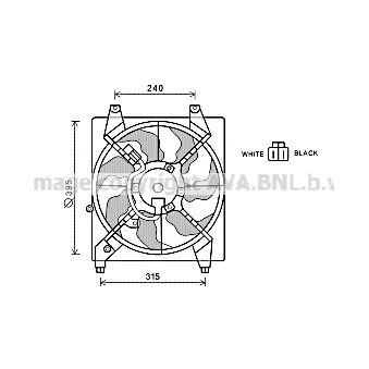 PRASCO HY7528 - Ventilateur, refroidissement du moteur