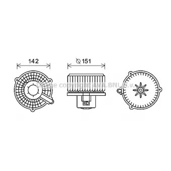 Moteur électrique, pulseur d'air habitacle PRASCO [HY8400]
