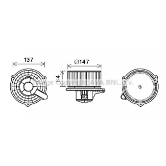 Moteur électrique, pulseur d'air habitacle PRASCO [HY8424]