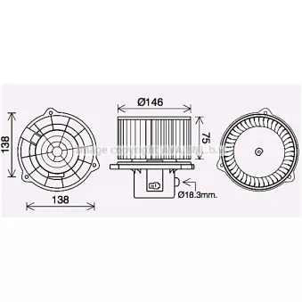 PRASCO HY8462 - Moteur électrique, pulseur d'air habitacle