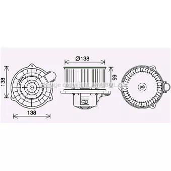 PRASCO KA8287 - Moteur électrique, pulseur d'air habitacle