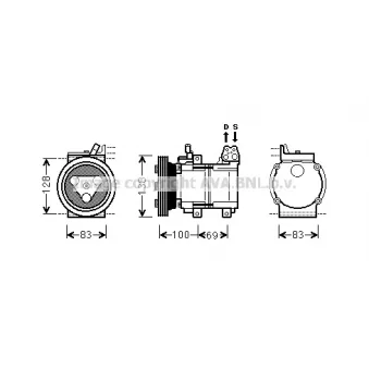 Compresseur, climatisation PRASCO [KAK156]