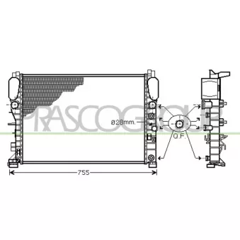 Radiateur, refroidissement du moteur PRASCO ME039R001 pour MERCEDES-BENZ CLASSE E 3.5 - 292cv