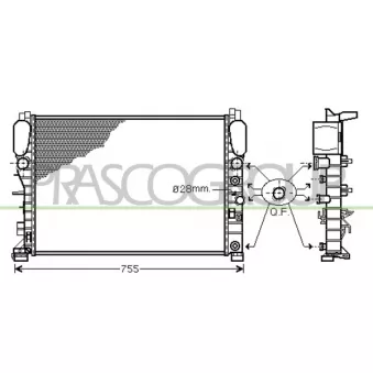 Radiateur, refroidissement du moteur PRASCO ME039R002 pour MERCEDES-BENZ CLASSE E E 200 CDI - 136cv