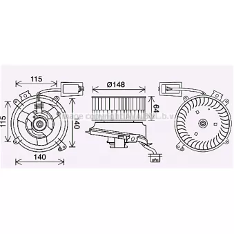 PRASCO MS8702 - Moteur électrique, pulseur d'air habitacle