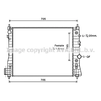 Radiateur, refroidissement du moteur PRASCO [OL2655]
