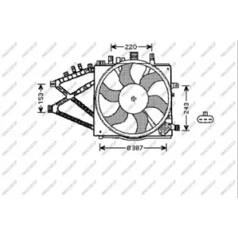 Ventilateur, refroidissement du moteur PRASCO OP030F004 pour OPEL CORSA 1.7 DTI 16V - 75cv