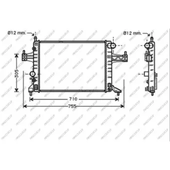 Radiateur, refroidissement du moteur PRASCO OP030R002 pour OPEL CORSA 1.4 - 90cv