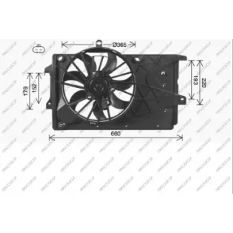 Ventilateur, refroidissement du moteur PRASCO OP350F001 pour OPEL MERIVA 1.8 - 125cv