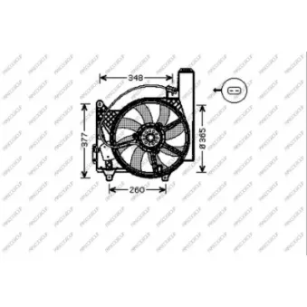 Ventilateur, refroidissement du moteur PRASCO OP350F002 pour OPEL MERIVA 1.3 CDTI - 69cv