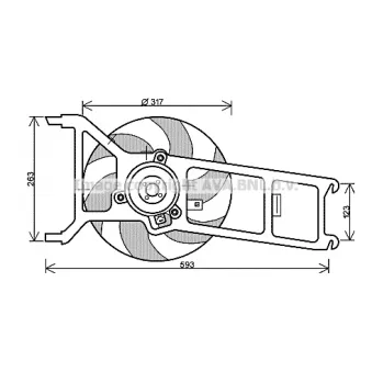 Ventilateur, refroidissement du moteur PRASCO [PE7534]
