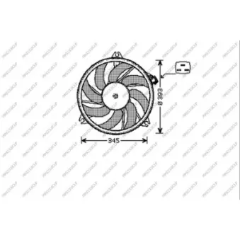 Ventilateur, refroidissement du moteur PRASCO PG009F003 pour PEUGEOT 206 2.0 RC - 177cv