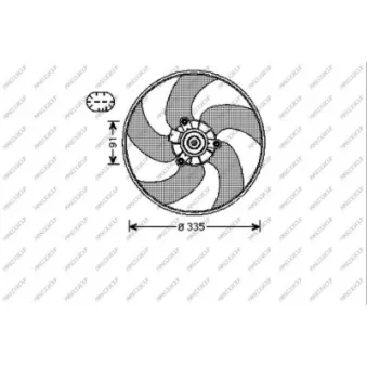 Ventilateur, refroidissement du moteur PRASCO PG420F004 pour PEUGEOT 307 1.6 BioFlex - 109cv