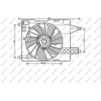 Ventilateur, refroidissement du moteur PRASCO RN032F001 pour RENAULT MEGANE 1.6 16V - 112cv