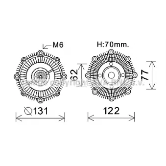 PRASCO TOC587 - Embrayage, ventilateur de radiateur